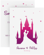 Klick: Details zu Save the Date-Visitenkarte "Castle" anzeigen Save the Date-Visitenkarte Castle Visitenkarte hoch pink