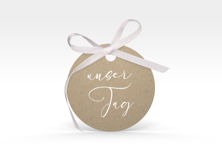 Geschenkanhänger Hochzeit Crafty Geschenkanhänger, rund Kraftpapier