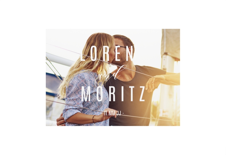 Save the Date-Visitenkarte Memory Visitenkarte quer weiss hochglanz