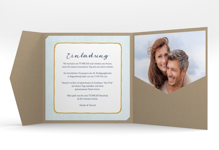 Hochzeitseinladung Anker Pocketfold