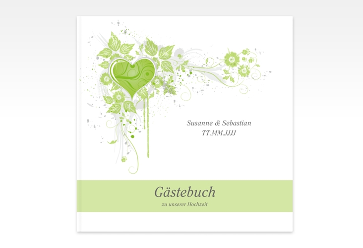 Gästebuch Creation Hochzeit Triest 20 x 20 cm, Hardcover gruen