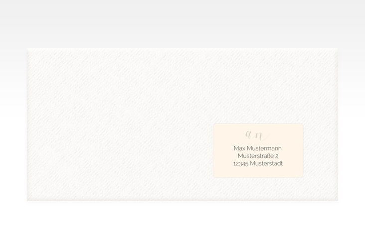 Empfängeretikett Hochzeit Eheschließung 63,5 x 38,1 mm beige