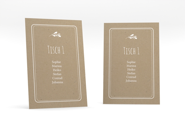 Tischaufsteller Hochzeit Chalk Tischaufsteller Kraftpapier