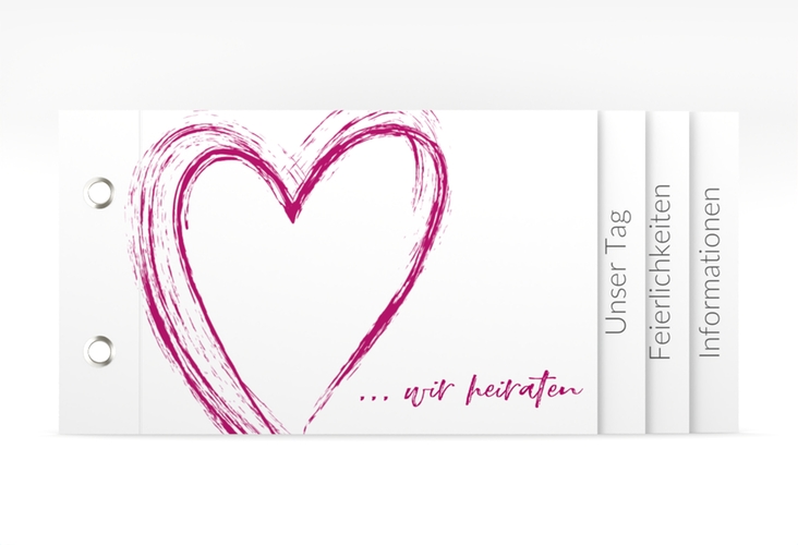 Hochzeitseinladung Liebe Booklet pink hochglanz
