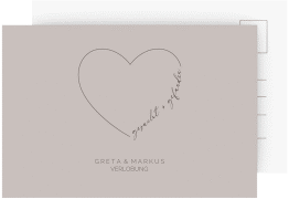 Klick: Details zu Verlobungskarte Hochzeit "Lebenstraum" anzeigen Verlobungskarte Hochzeit Lebenstraum A6 Postkarte grau