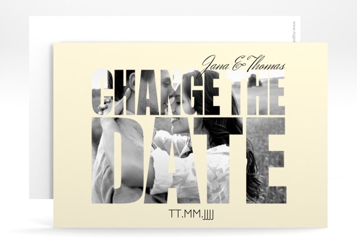 Change the Date-Karte Hochzeit Letters A6 Karte quer beige