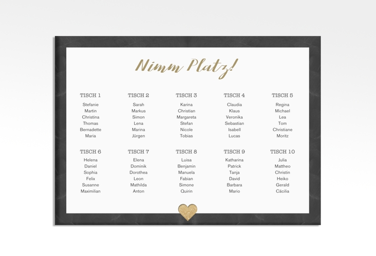 Sitzplan Poster Hochzeit Sparkly 70 x 50 cm Poster