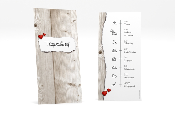 Tagesablauf Hochzeit Reichenhall lange Karte hoch weiss