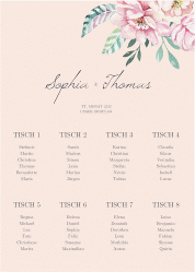Klick: Details zu Sitzplan Poster Hochzeit "Blooming" anzeigen Sitzplan Poster Hochzeit Blooming 50 x 70 cm Poster rosa