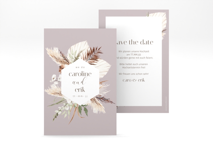Save the Date-Karte Bohemian A6 Karte hoch flieder