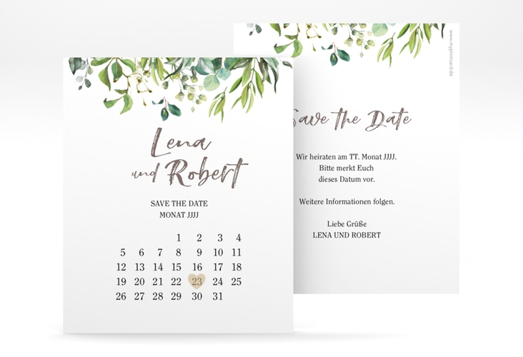 Save the Date-Kalenderblatt Natural Kalenderblatt-Karte