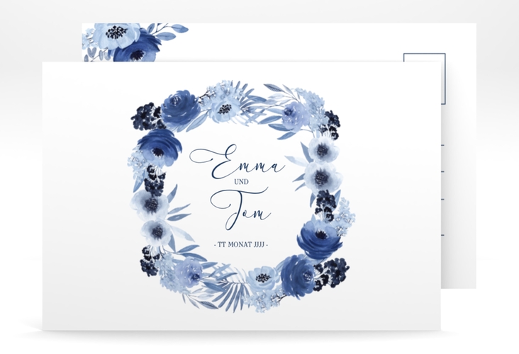 Save the Date-Postkarte Azzurro A6 Postkarte blau hochglanz