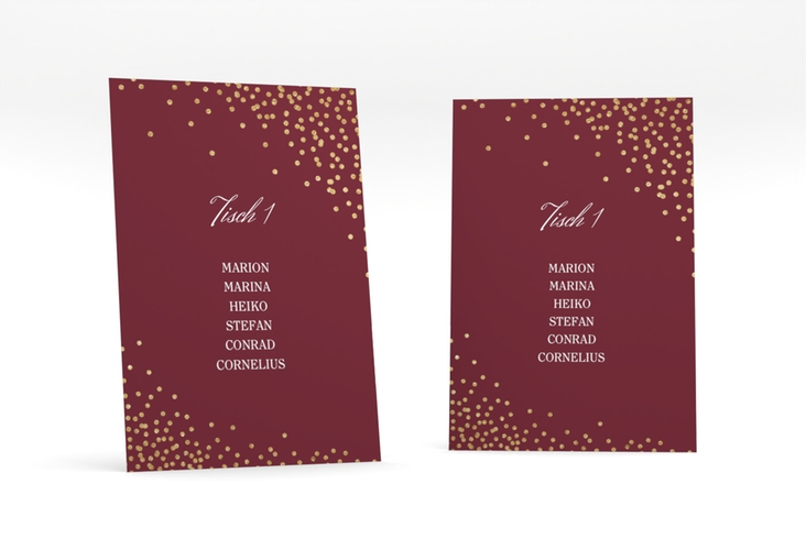 Tischaufsteller Hochzeit Glitter Tischaufsteller rot hochglanz