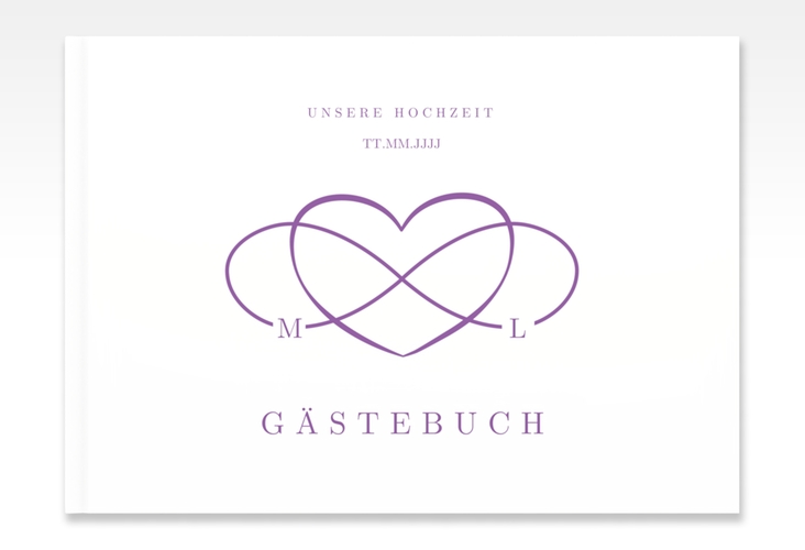Gästebuch A4 quer Infinity A4 quer, Hardcover lila