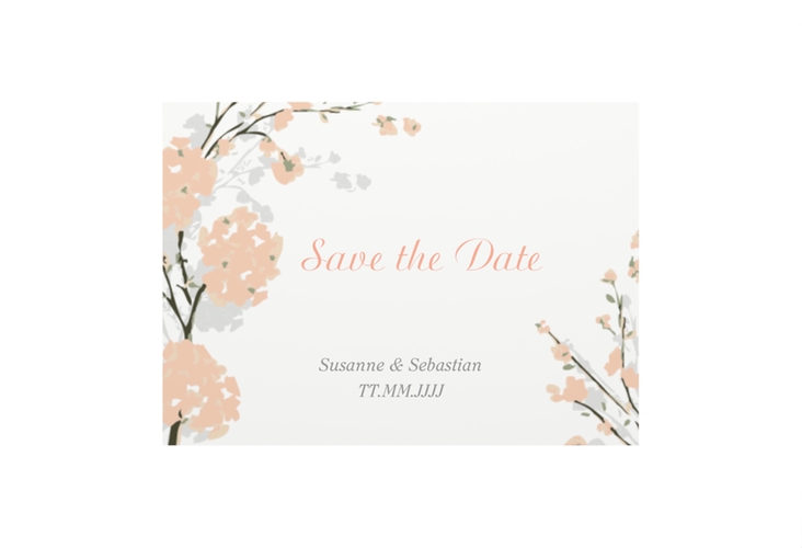 Save the Date-Visitenkarte Salerno Visitenkarte quer apricot hochglanz