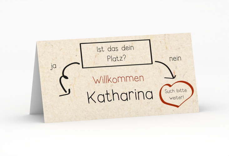 Tischkarte Hochzeit Entscheidung Tischkarten beige