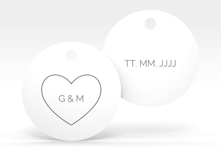 Geschenkanhänger Hochzeit Lebenstraum Geschenkanhänger, rund weiss