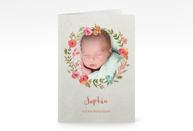 Geburtskarte "Blume" DIN A6 Klappkarte