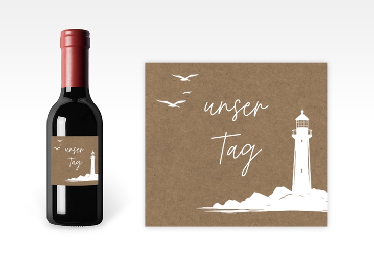 Piccoloetikett Hochzeit Leuchtturm Etikett Piccolo Kraftpapier