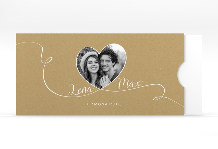 Hochzeitseinladung "Herzensbund" Einsteckkarte weiss
