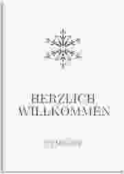 Willkommensschild Hochzeit Crystal 50 x 70 cm Leinwand weiss mit Eiskristall