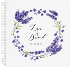 Klick: Details zu Gästebuch Hochzeit "Lavendel" anzeigen Gästebuch Hochzeit "Lavendel" Ringbindung
