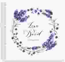 Gästebuch Hochzeit Lavendel Ringbindung weiss
