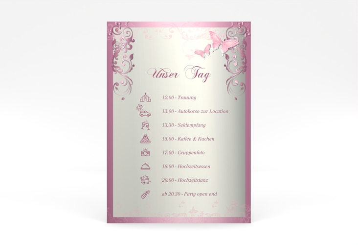 Tagesablauf Poster Hochzeit Toulouse 50 x 70 cm Poster rosa