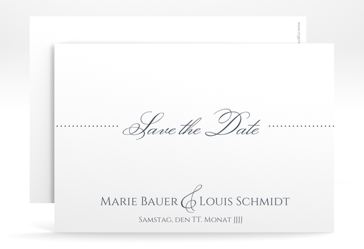 Save the Date-Karte Hochzeit Pure A6 Karte quer grau hochglanz