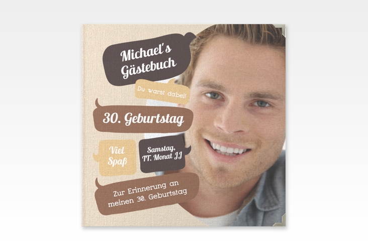 Gästebuch Selection Geburtstag Whatsup Leinen-Hardcover braun