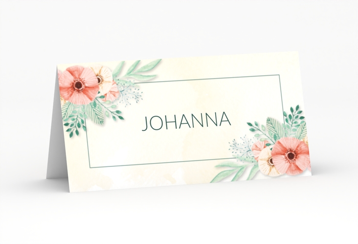 Tischkarte Hochzeit Surfinia Tischkarten apricot hochglanz