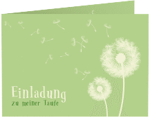Einladungskarte Taufe Supreme A6 Klappkarte quer gruen