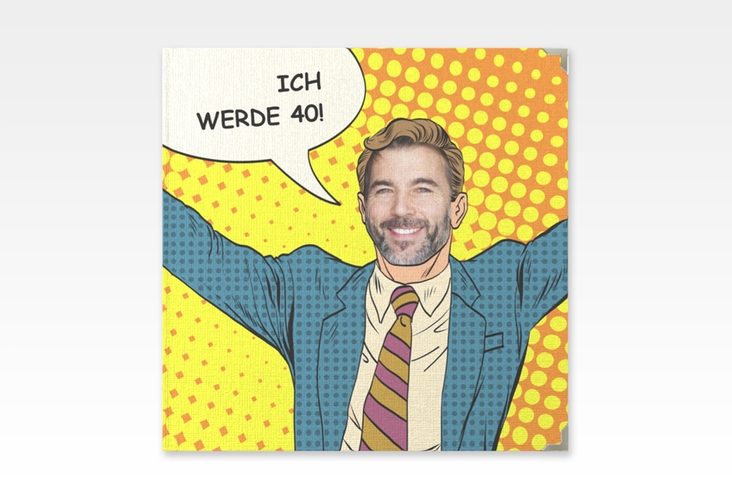 Gästebuch Selection Geburtstag Popart Man Leinen-Hardcover