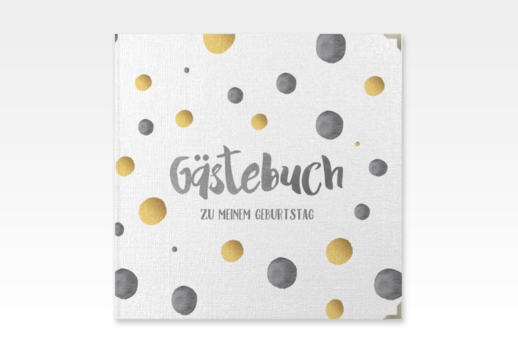 Gästebuch Selection Geburtstag Dots Leinen-Hardcover schwarz