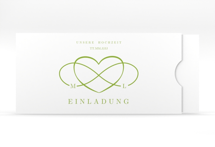 Hochzeitseinladung Infinity Einsteckkarte gruen