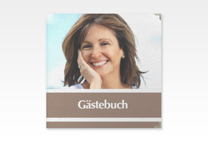 Gästebuch Selection Geburtstag Gerd/Gerda Leinen-Hardcover braun mit Foto