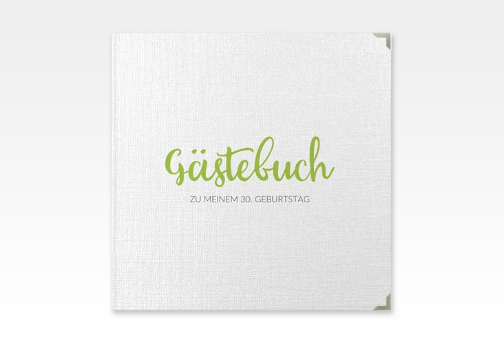 Gästebuch Selection Geburtstag Handwriting Leinen-Hardcover gruen