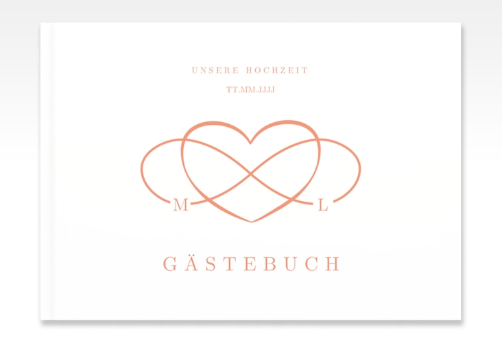 Gästebuch A4 quer Infinity A4 quer, Hardcover apricot