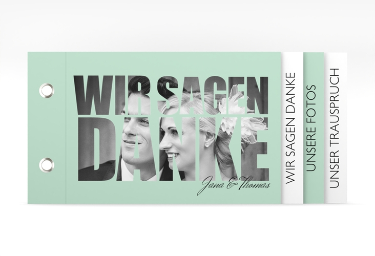 Danksagungskarte Hochzeit Letters Booklet mint hochglanz