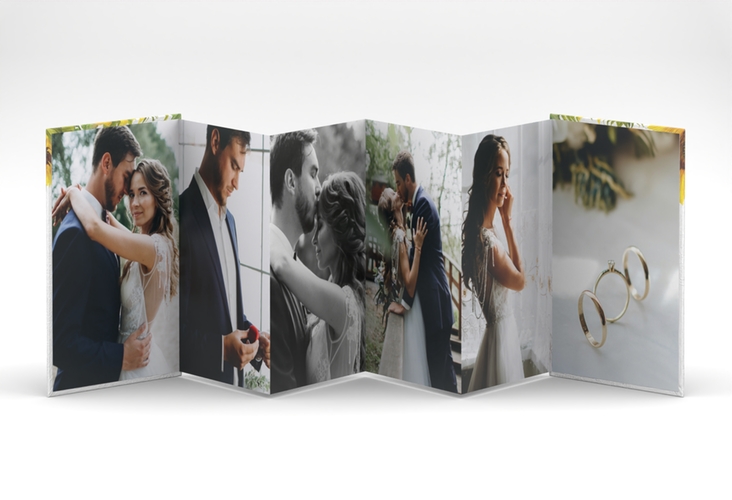 Foto-Leporello Hochzeit Sonnenblume Leporello weiss