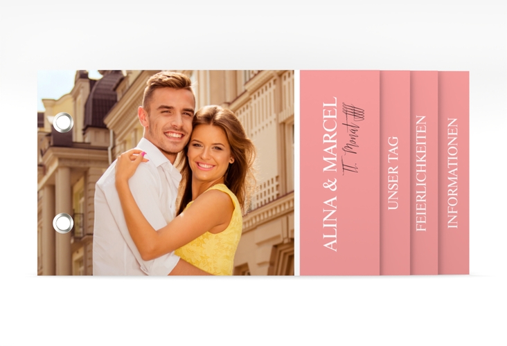 Hochzeitseinladung Classic Booklet rosa hochglanz