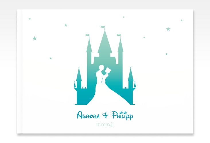 Gästebuch A4 quer Castle A4 quer, Hardcover tuerkis