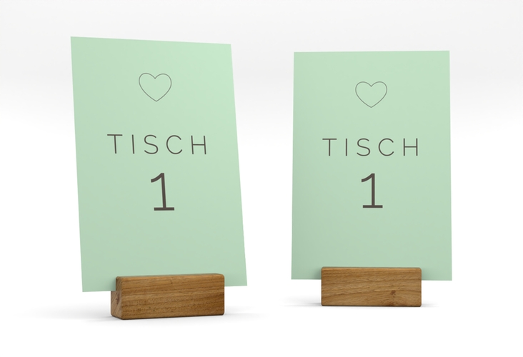 Tischnummer Hochzeit Lebenstraum Tischaufsteller mint hochglanz