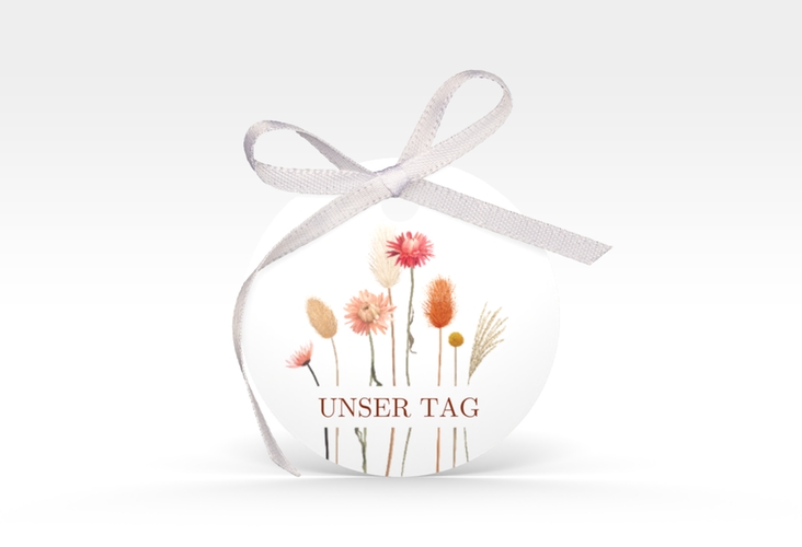 Geschenkanhänger Hochzeit Driedflower Geschenkanhänger, rund weiss