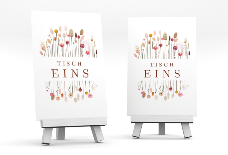 Tischnummer Hochzeit Driedflower Tischaufsteller weiss