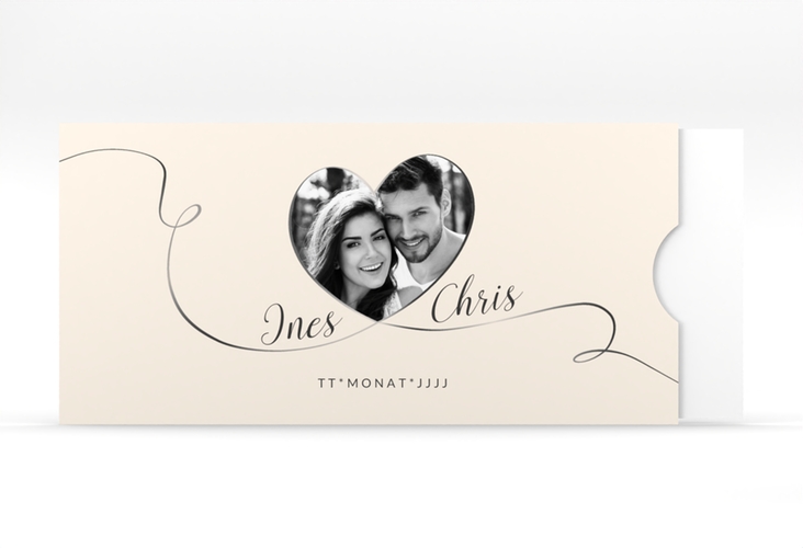 Hochzeitseinladung Dolce Einsteckkarte beige