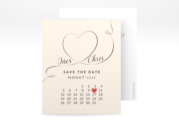 Save the Date-Kalenderblatt Dolce Kalenderblatt-Karte beige hochglanz