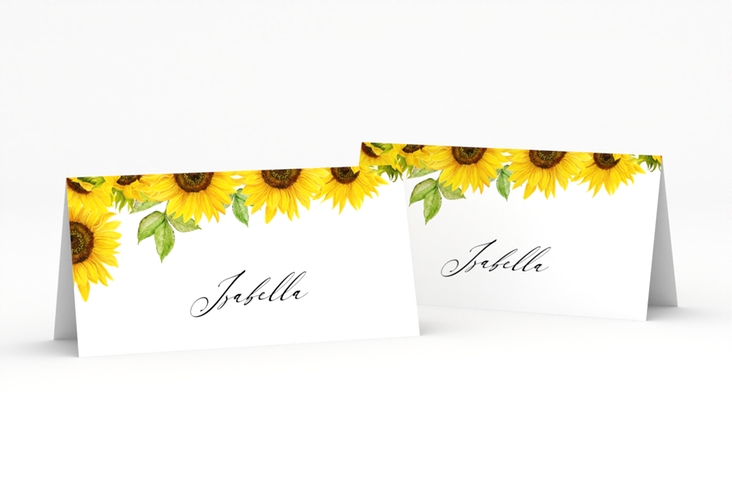 Tischkarte Hochzeit Sonnenblume Tischkarten weiss