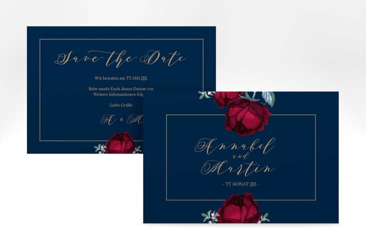 Save the Date-Karte "Peonies" DIN A6 quer