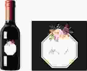 Piccoloetikett Hochzeit Prachtvoll Etikett Piccolo schwarz